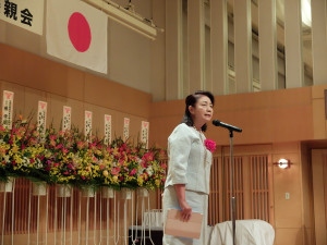 日本中華聯合総会新垣旬子会長からも祝辞をいただきました